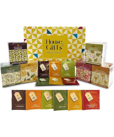 Herbal Tea Gift Set Hamper | 60 Individually Wrapped Bags | 6 Flavours inc. Rosehip & Hibiscus, Peppermint, Green Tea | Tea Lover's Gift - Buy Online on SooperMarket.com