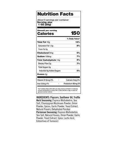 Poptime Creations Truffle Herb & Parmesan Popcorn - 5oz Bags (6 Pack) | Vegan, Kosher, Non-GMO, Gluten Free - Buy Online on SooperMarket.com