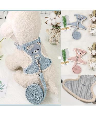 MSTECO Adjustable Rabbit Dishes & Leash Set for Small Pets | Soft Outdoor Kit for Dwarf Rabbits Hamsters & Cats (S Blue Pink) - Buy Online on SooperMarket.com