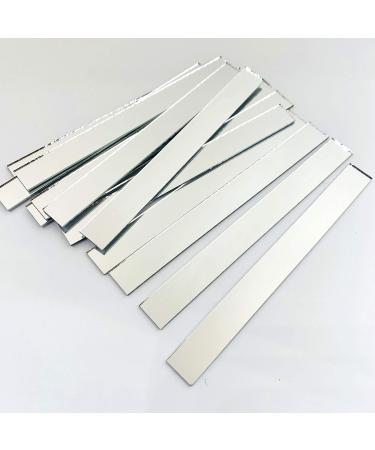 50 Pcs 1/2'' x 5'' Rectangle Mirror Tiles Glass Mosaic Shapes (1/2'' x 5'')
