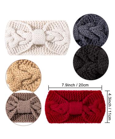 Whaline Knit Headbands Winter Ear Warmers Twisted Turban Head Wraps, 6 Pieces Set - Yellow Grey Colors | Hair Accessories for Women Girls - Buy Online on SooperMarket.com