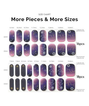 Nailog Semi Cured Gel Nail Strips - 34 Pcs Gel Nail Stickers | Buy 2 Get 1 UV Lamp | Long Lasting & Glossy Finish | Gradient Color Constellation - Buy Online on SooperMarket.com