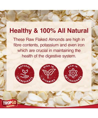 Tropgo Flaked Almonds - Finely Sliced Almond Nuts in a Resealable and Recyclable Tub - Natural Unsalted Peanut Flakes - Protein and Fibre Rich Guilt Free Nut Snack - Healthy Snack for All Ages (140G) - Buy Online on SooperMarket.com