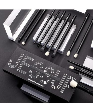 Jessup 12pcs Black Eye Makeup Brushes Set - Professional Eyeshadow Brush Set with Natural Synthetic Hair for Eyebrow, Eyelash, Eyeliner - T322 F-T322 - Buy Online on SooperMarket.com