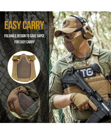 OneTigris Small Tactical Foldable Half Face Mesh Mask - Tan (Women & Teenagers) - Buy Online on SooperMarket.com