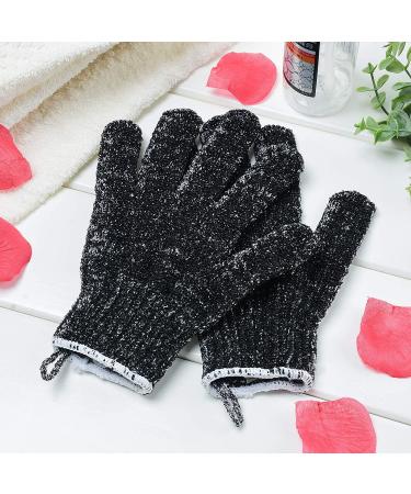 Exfoliating Shower Gloves - 4 Pairs (8 Pcs) Premium Body Scrubber for Spa, Massage & Dead Skin Removal - Deep Cleaning Black - Buy Online on SooperMarket.com