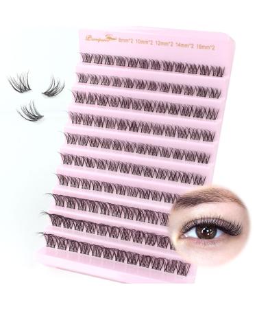Parriparri Cluster Lashes with Clear Band 120Pcs Individual Lash Extensions 8-16MM False Eyelashes Extension Natural Look Wispy Fluffy DIY Lash Clusters Cluster Lashes-W61