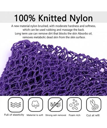 African Exfoliating Net Sponge Set - 31.5 Inch Loofah Body Scrubber for Shower - Women Men Skin Smoother - Daily Use (Pink Black Purple) - Buy Online on SooperMarket.com