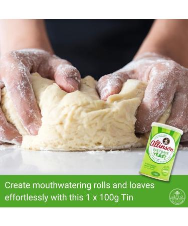 Allinson Easy Bake Yeast Dry Yeast Tin 1 x 100g Perfect Bread Making Hand Baking Pizza Dough Rolls and Loaves - Ideal for Home Cooking! - Buy Online on SooperMarket.com