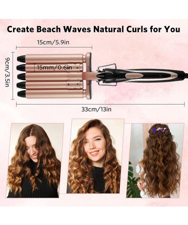5 Barrel Curling Iron Wand Hair Waver - Ceramic Tourmaline, 0.6 Inch, Temperature Adjustable - Buy Online on SooperMarket.com