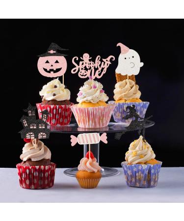Cyodoos 24PCS Ghost Cupcake Toppers such as Pumpkin Ghost House Ghost Witch Candy Selection Halloween Cake Decoration Halloween Theme Girl Baby Shower Supplies pink Pink1 - Buy Online on SooperMarket.com