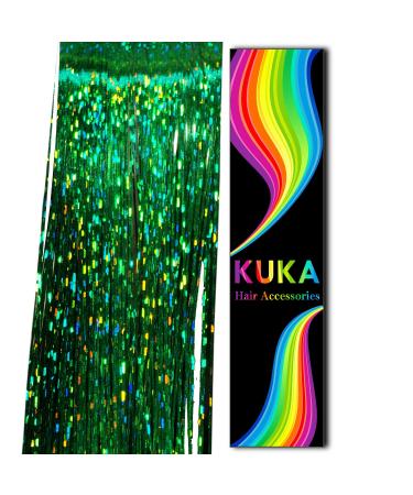Fairy Hair Tinsel Extensions (Holographic green)