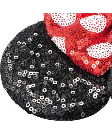 Mouse Ears Bow Headbands Shiny Bows Glitter Party Decoration Cosplay Costume for Kids Girls Women Princess Party Decorations Cosplay (Black+Red)) 3 - Buy Online on SooperMarket.com
