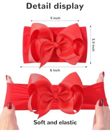 20pcs Baby Headbands Grosgrain Ribbon Bows Girls Headbands Elastic Nylon Hairbands - Hair Accessories for Newborns, Infants, Toddlers, Kids - 6 Inches - Buy Online on SooperMarket.com