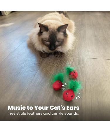 Petstages Straw-Babies Dental Care Toy for Cats | Catnip-Infused Mesh Material | Pack of 3 Pink Strawberries - International Shipping Available - Buy Online on SooperMarket.com