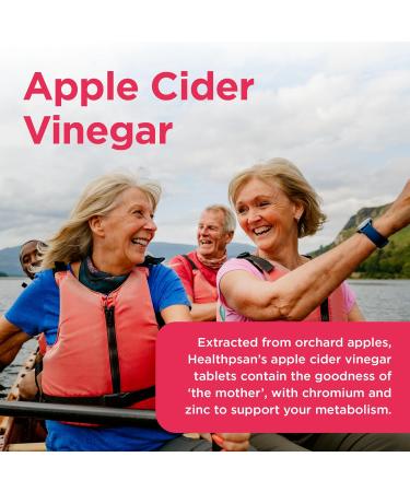 Healthspan Apple Cider Vinegar 500mg | 120 Tablets | Friendly Bacteria | Metabolism Support | Added Zinc & Chromium | Vegan - Buy Online on SooperMarket.com