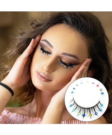 5 Pairs Manga Lashes - Glitter Colored Eyelashes with Diamond Decor | Natural Look Japanese Lashes - DIY Glitter Lashes (1 oz - Buy Online on SooperMarket.com