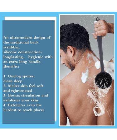 Silicone Body Scrubber Long Handle Bath Shower Brush - WLLHYF Back Exfoliator - Buy Online on SooperMarket.com