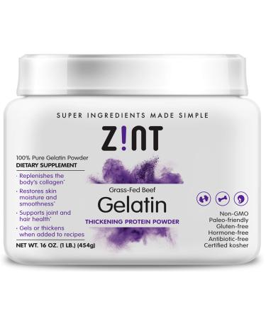 Zint Premium Beef Gelatin Thickening Protein Powder 16 oz (454 g)