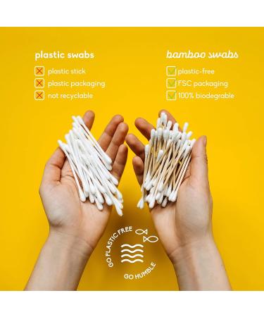 Humble Natural Bamboo Cotton Buds - Eco-Friendly Blue - Pack of 6 (600 pcs) | International Shipping Available - Buy Online on SooperMarket.com
