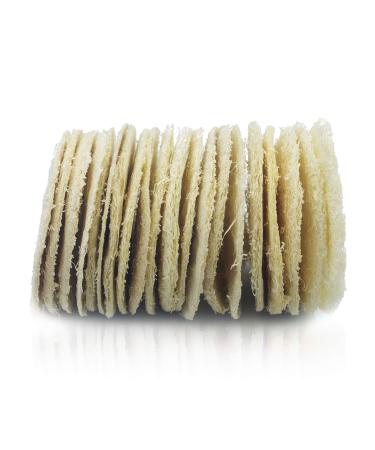 (15 PACK) MINI-Sized Exfoliating Complexion Pure Loofah Face Pad Renewable Shower Scrubber Sponge Smooth Disc Pad Scrubber Makeup Cleanser Pad