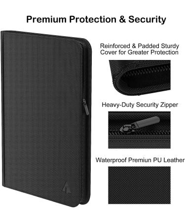 Rayvol Premium 1000+ Pockets Trading Card Binder - 16-Pocket UltraSonic-161024 Tech Zip Album Folder - Black - Buy Online on SooperMarket.com
