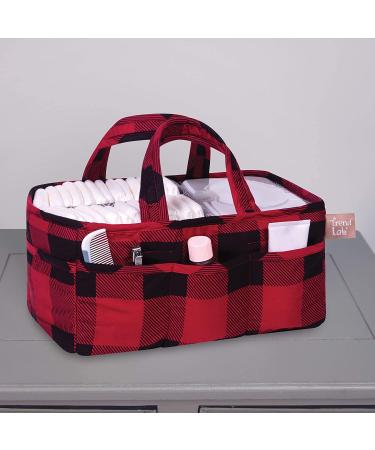 Trend Lab Red Buffalo Check Storage Caddy for Baby Nursery | Diaper Organizer 12x6x8 | Changing Table Accessories - Buy Online on SooperMarket.com