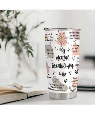 HOMISBES Mental Health Awareness Tumbler - Positive Quotes & Affirmations - Stainless Steel 20oz Cup for Mental Wellness - Buy Online on SooperMarket.com