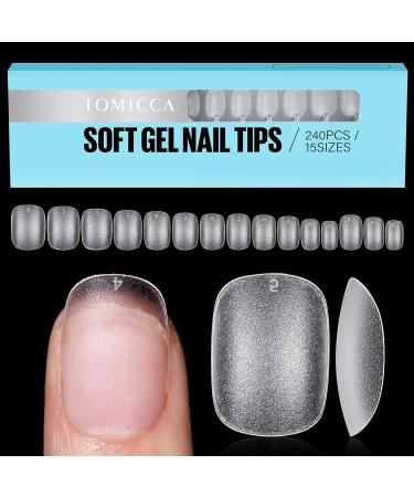 TOMICCA Extra Short Oval Nail Tips - Clear French Acrylic False Nails (240 Pcs) - Buy Online on SooperMarket.com