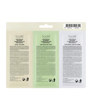 Soo'AE Intense Repair 3-Day Hair Treatment Bundle - Argan Oil, Honey, Avocado, Tea Tree, Rosemary - 2 x 3 Pack (0.35 fl. oz. / 10 ml) - Buy Online on SooperMarket.com
