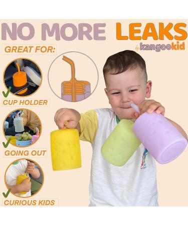 Kangookid Toddler Smoothie Cup with Built-In Straw | BPA-Free Silicone 6.5 oz Cup for 1 Year Old | Sage Donut Design - Buy Online on SooperMarket.com