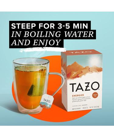 Buy Tazo Energize Green Tea - 20 Tea Bags (1.69 oz) for Energy Boost - Buy Online on SooperMarket.com