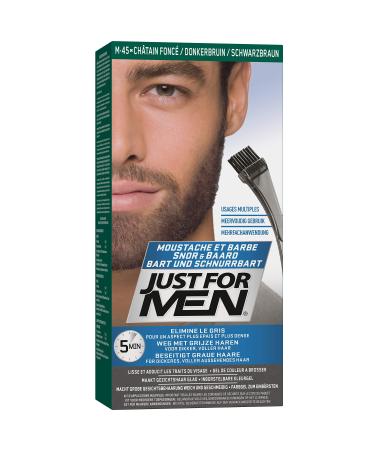 Just for Men M45 Moustache and Beard Facial Hair Color Dark Brown Dark Brown 1 Count (Pack of 1)