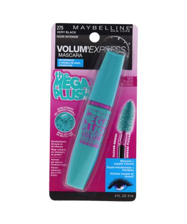 Maybelline New York Volume Express Mega Plush Waterproof Mascara  Very Black  0.3 Fluid Ounce  (I0099016) 0.3 Fl Oz (Pack of 1) Very Black