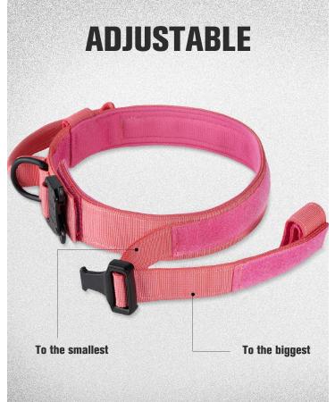Joyal Tactical Dog Collar | Large Dog Collar with Handle & QR Code | Bright Pink XL - Durable & Stylish - Buy Online on SooperMarket.com