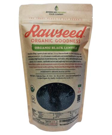 Rawseed Black Lentils Organic Certified 2 lbs,Non Gmo. Grown in Canada / Packaged in USA 2 Pound (Pack of 1)