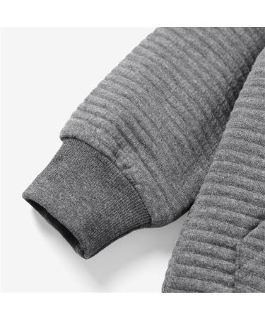 PatPat Toddler Hoodie | Boy Girl Hooded Sweatshirt | Solid Color Textured with Pocket | 3-4 Years | Grey - Buy Online on SooperMarket.com