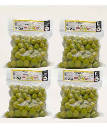 Italian olives in 4 bags of 500 grams each (Green olives in brine 4 bags of 500 g each)