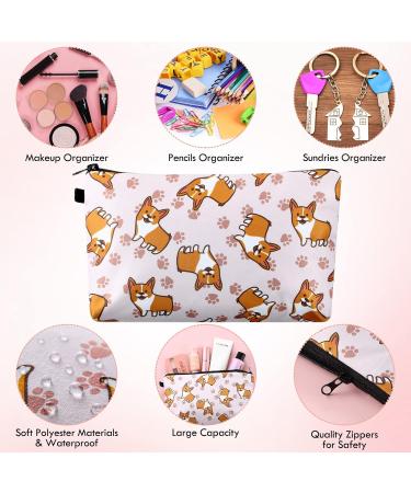 Corgi Makeup Set with Bag, Scrunchies, Stickers, Hair Bands - 59 Pcs | Cute Corgi Print Travel Cosmetic Accessories for Girls - Buy Online on SooperMarket.com