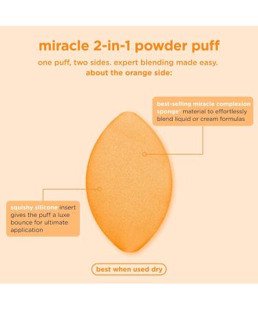 Real Techniques Miracle 2-In-1 Powder Puff Dual-Sided Full-Size Makeup Blending Puff Reversible Elastic Band Precision Tip Makeup Sponge and Powder Puff For Liquid Cream and Powder 1 Count 1/Miracle 2-In-1 Powder Puff - Buy Online on SooperMarket.com