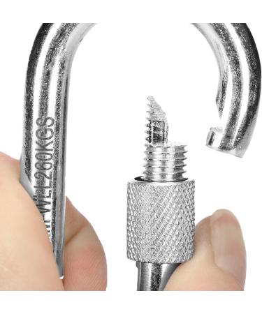 Buy Com-Four 12x Heavy-Duty Screw Carabiner Hooks - 260 kg Load Capacity - Ideal for High Stress - Set of 12 (90 x 9 mm) - International Shipping Available - Buy Online on SooperMarket.com