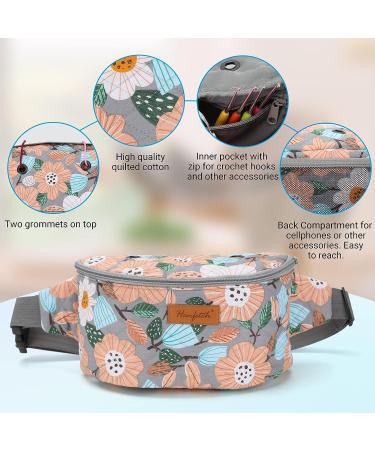 Hanfetch Yarn Crossbody Waist Bag- Small Yarn Storage Organizer (Flower-Grey) - Buy Online on SooperMarket.com