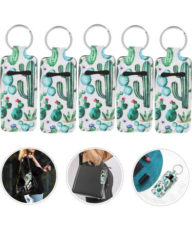 5pcs Square Keychain Lip Gloss Holder | Lipstick Storage Sleeve & Organizer | Tiny Makeup Bag Keychain - Multi Use 12x4x0.5CM - Buy Online on SooperMarket.com