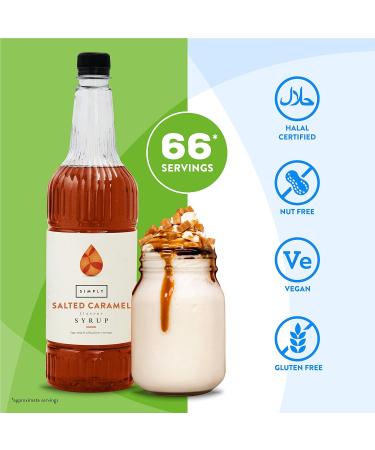 Simply Salted Caramel Syrup - Vegan, Nut-Free Flavouring for Coffee, Cocktails & Baking (1L) - Buy Online on SooperMarket.com