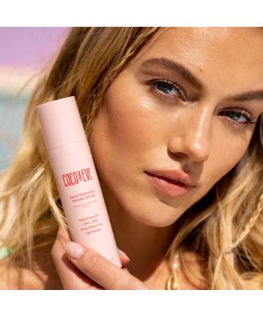 Coco & Eve Daily Radiance Primer SPF50 Sunscreen. Tinted Primer with SPF 50 for Sunscreen Protection Against UVA UVB. Antioxidants Niacinamide for Radiant Skin and Healthy Glow. (50 ml) - Buy Online on SooperMarket.com