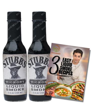 Liquid Smoke for Cooking (148 ml x 2) - Stubbs Hickory Liquid Smoke for Cooking Vegan with Recipe Leaflet | Liquid Smoke Seasoning and for Flavouring | Ideal for Vegetarians and Vegans l Gluten-Free