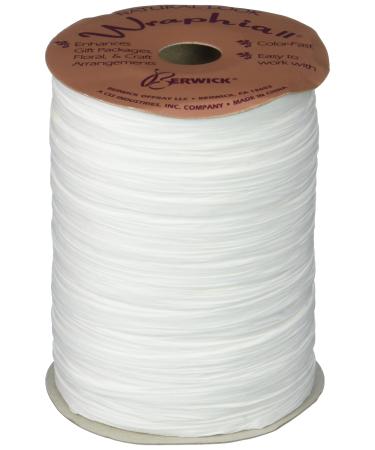 Berwick Offray Matte White Raffia Ribbon  1/4'' Wide  100 Yards