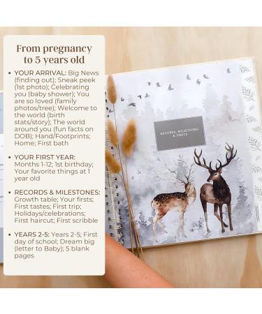 Unisex Baby Memory Book | Minimalist First Year Keepsake | Baby Milestones Scrapbook | Gender-Neutral Journal | Peachly - Buy Online on SooperMarket.com