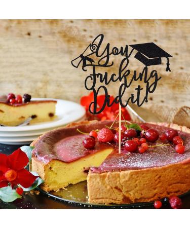 Arthsdite 1Pc You Did It Cake Topper/Class of 2024 Cake Decorations/Congrats Grad Graduation Party Decorations - Black Glitter Black You Did It Cake Topper - Buy Online on SooperMarket.com