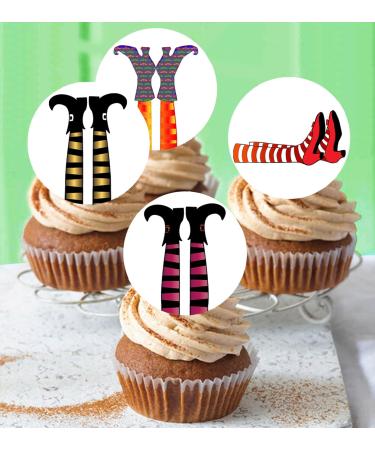 24 x Pre-Cut Halloween Mix 2 Edible Stand up Wafer/Rice Paper Cupcake Toppers Cake Decorations Birthday Party Witch Legs - Buy Online on SooperMarket.com